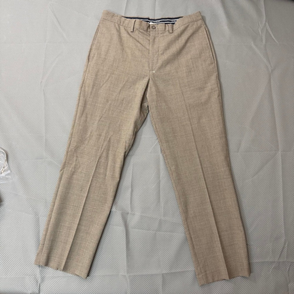 J.Crew Dress Pants Mens 33 Brown Houndstooth Wool Classic Fit Trousers